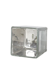 Firkantet Sølv Glas Potte 10x10x10 cm