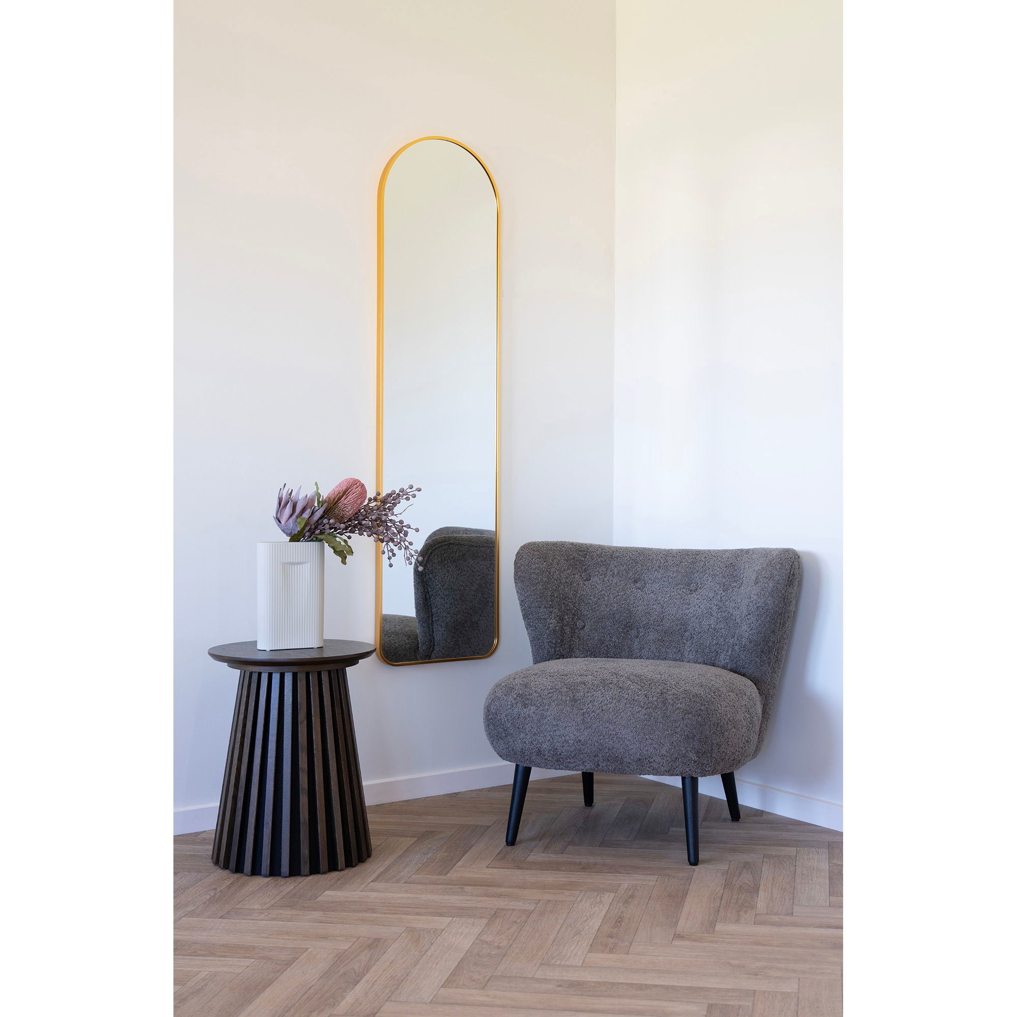 Covelo Loungestol Bouclé, Brun/Sort