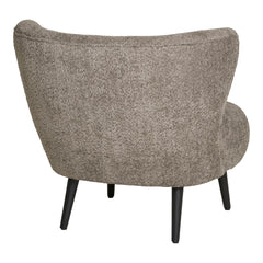 Covelo Loungestol Bouclé, Brun/Sort