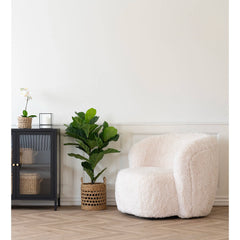 Setubal loungestol i imiteret pels off-white