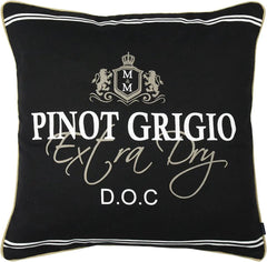 Pude Pinot Grigio design sort 50x50cm by Mars & More
