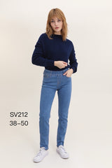 Jeans med elastik i taljen midwash by Krone 1