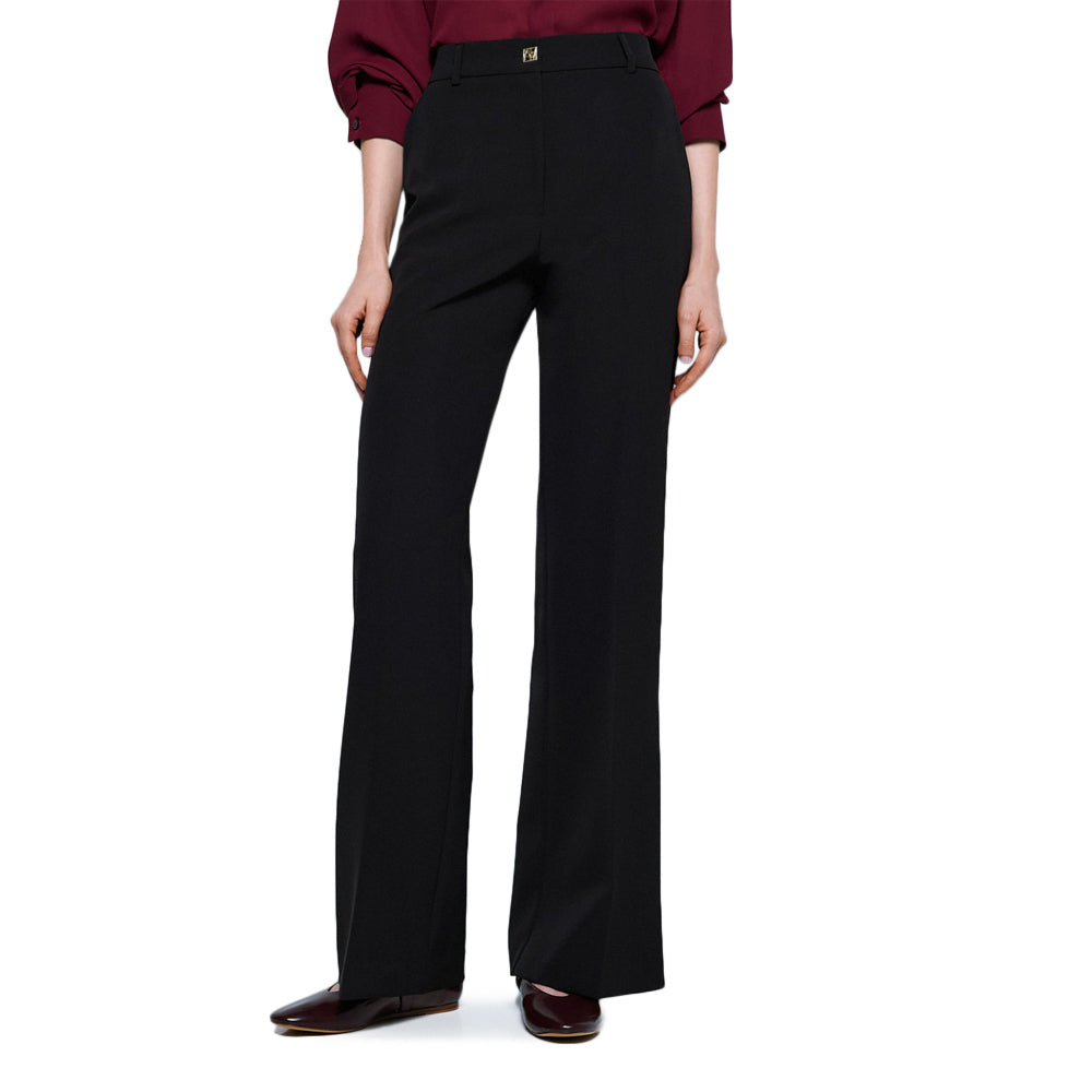 Access Bukser med vide ben og monogramknap by Access Fashion