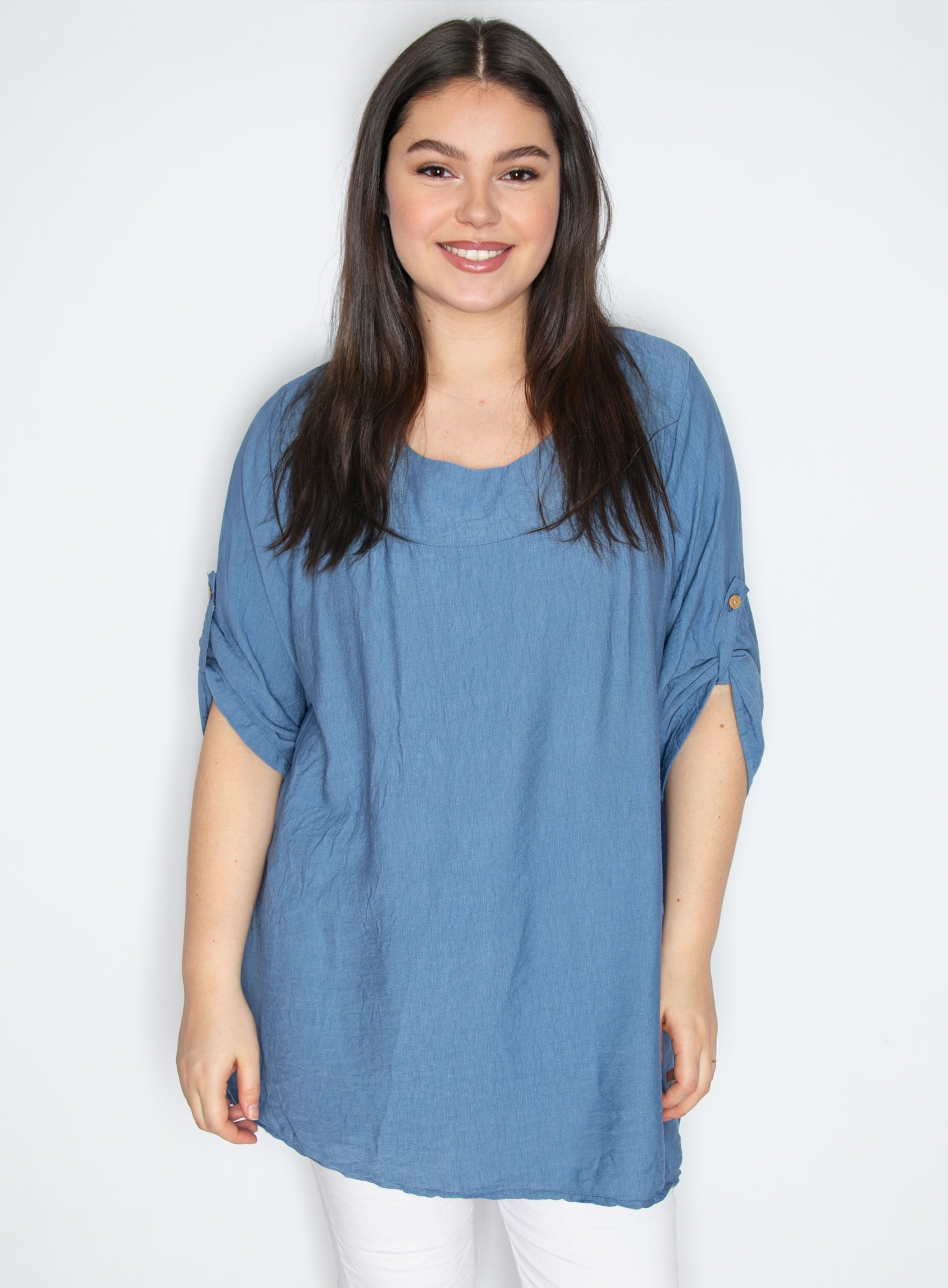 Bluse med sød facon - Brystmål 124cm - Viskose