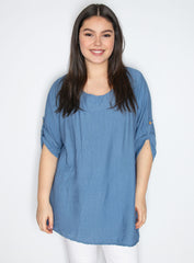 Bluse med sød facon - Brystmål 124cm - Viskose