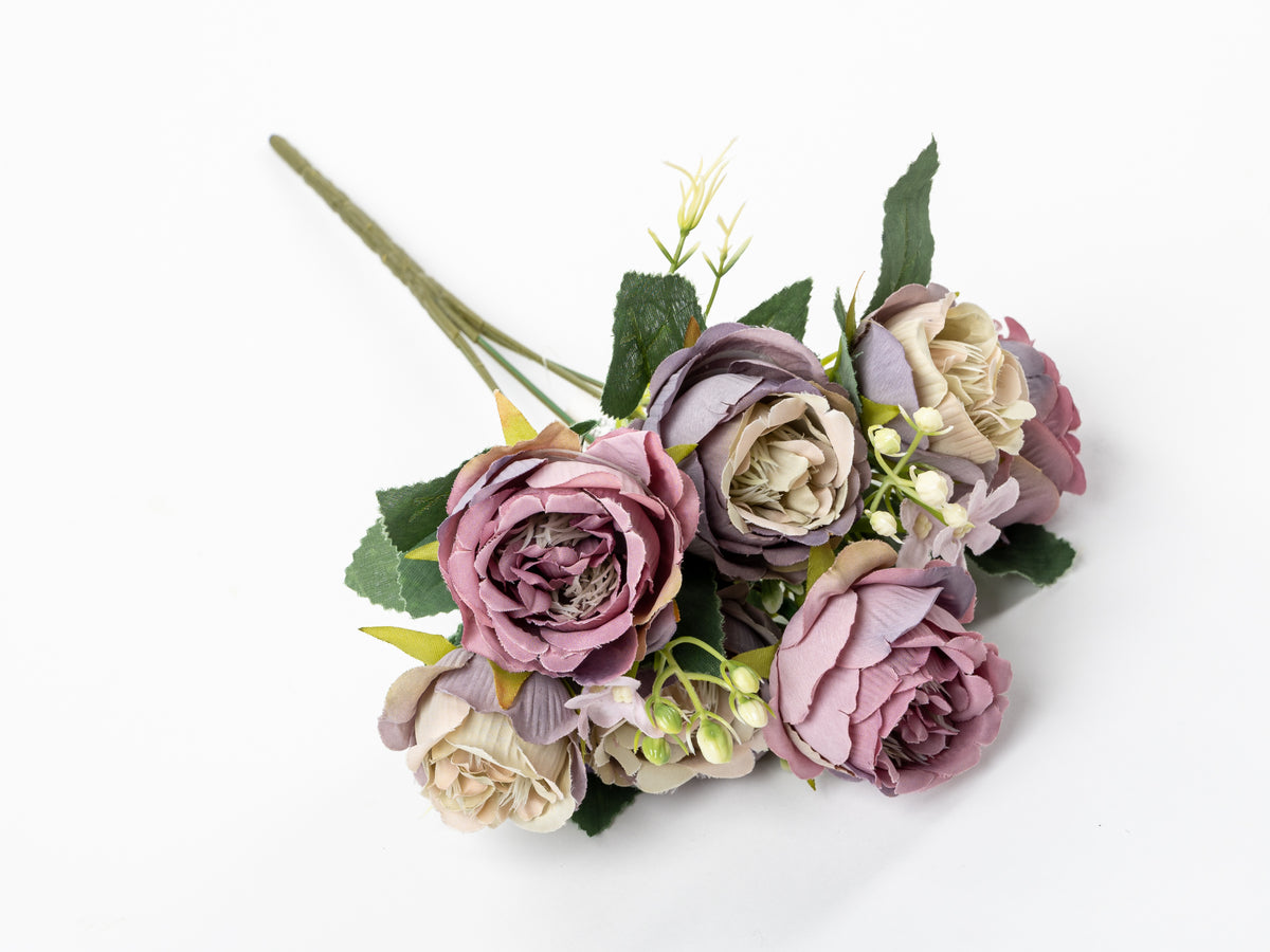 Buket roser x7 kunstige blomster i naturtro design