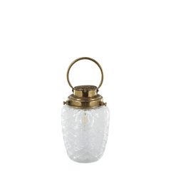 French Stable Lantern med pære 23x15,5 cm Antik messing