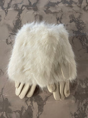 Handsker med faux fur og hægte