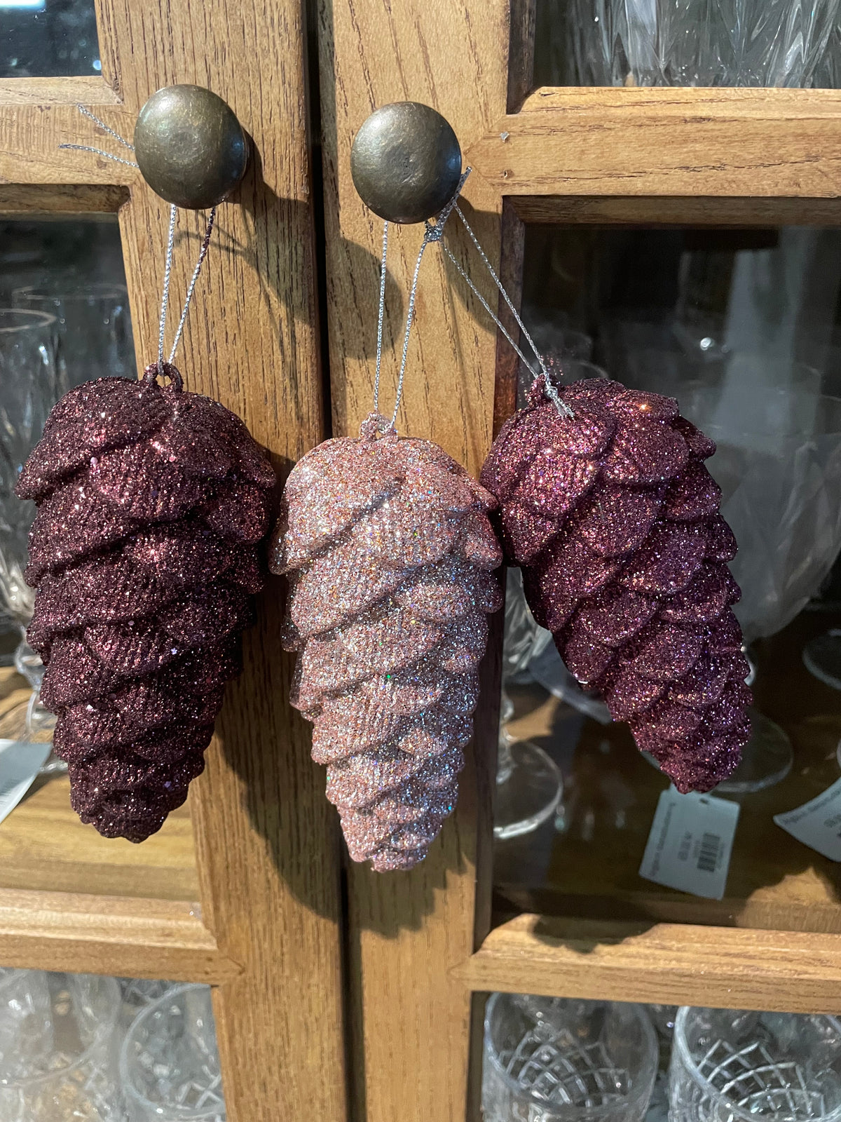 Fyrrekogle glitter 14cm x 7cm