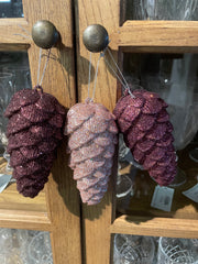 Fyrrekogle glitter 14cm x 7cm