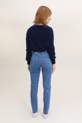 Jeans med elastik i taljen midwash by Krone 1