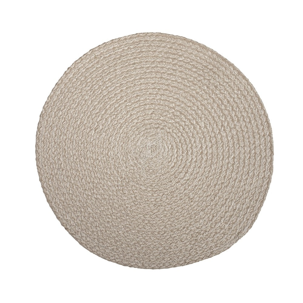 Tablett Sigge Beige Dækkeserviet Ø38 cm Naturlig og tidløs borddækning