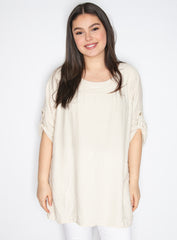 Bluse med sød facon - Brystmål 124cm - Viskose