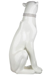 Siddende panter med bling elegant dekorationsfigur 60x23 cm