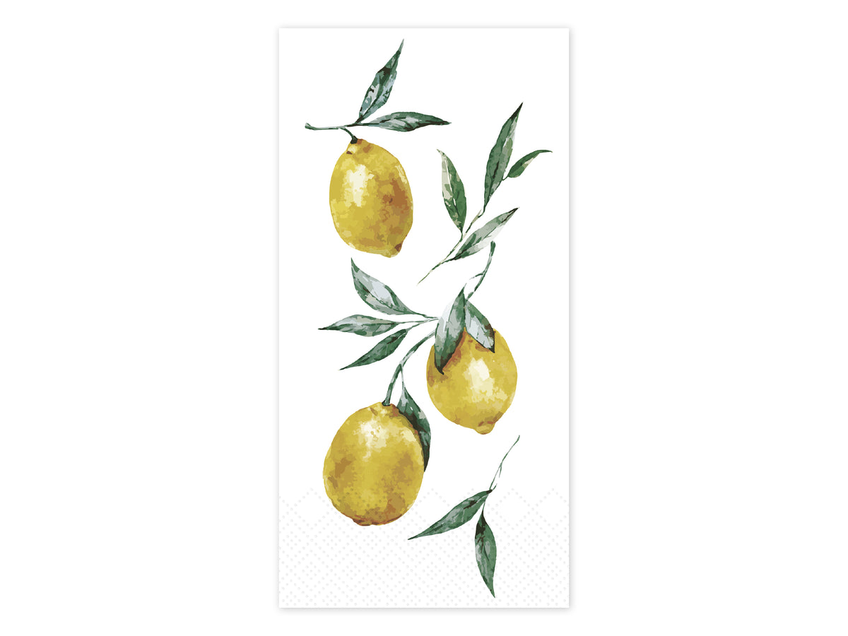 Serviet med citronmotiv 20x10 cm Hvid