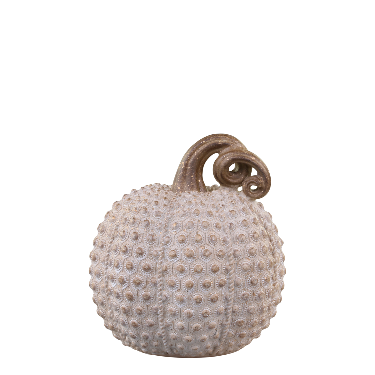 Pumpkin w. gold 15.5x13.5 cm antique latte