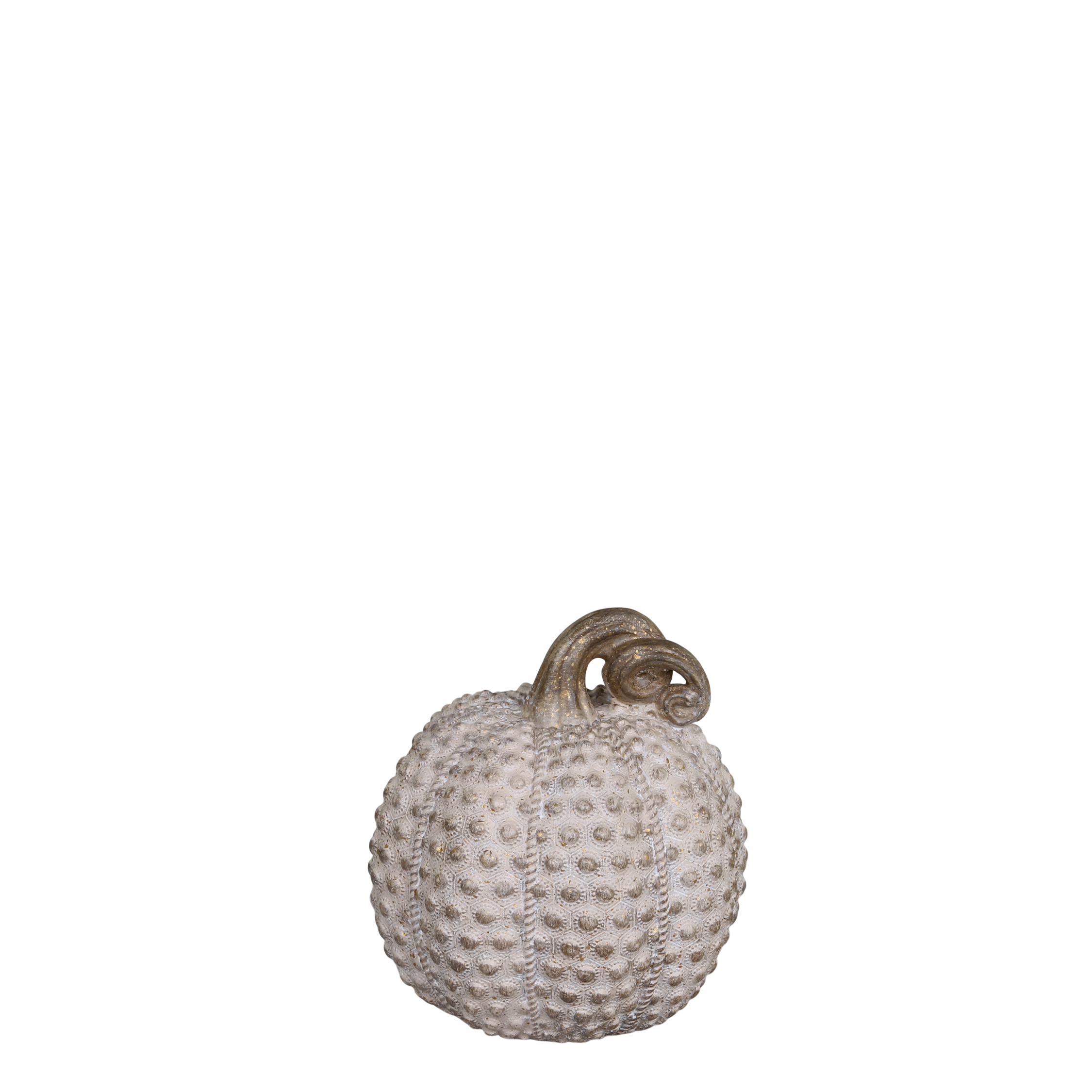Pumpkin med guld 6,5 x 7,5 cm Antique Latte dekorationsgræskar