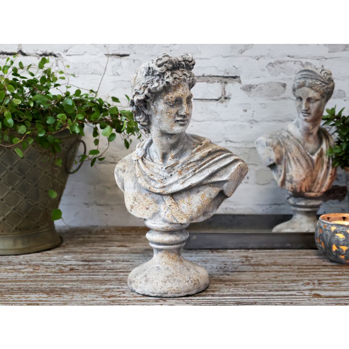 Buste Homme 30,5 x 19 x 11 cm – Antique grå dekorationsfigur