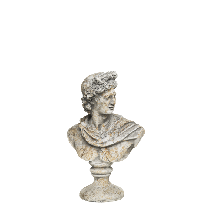 Buste Homme 30,5 x 19 x 11 cm – Antique grå dekorationsfigur