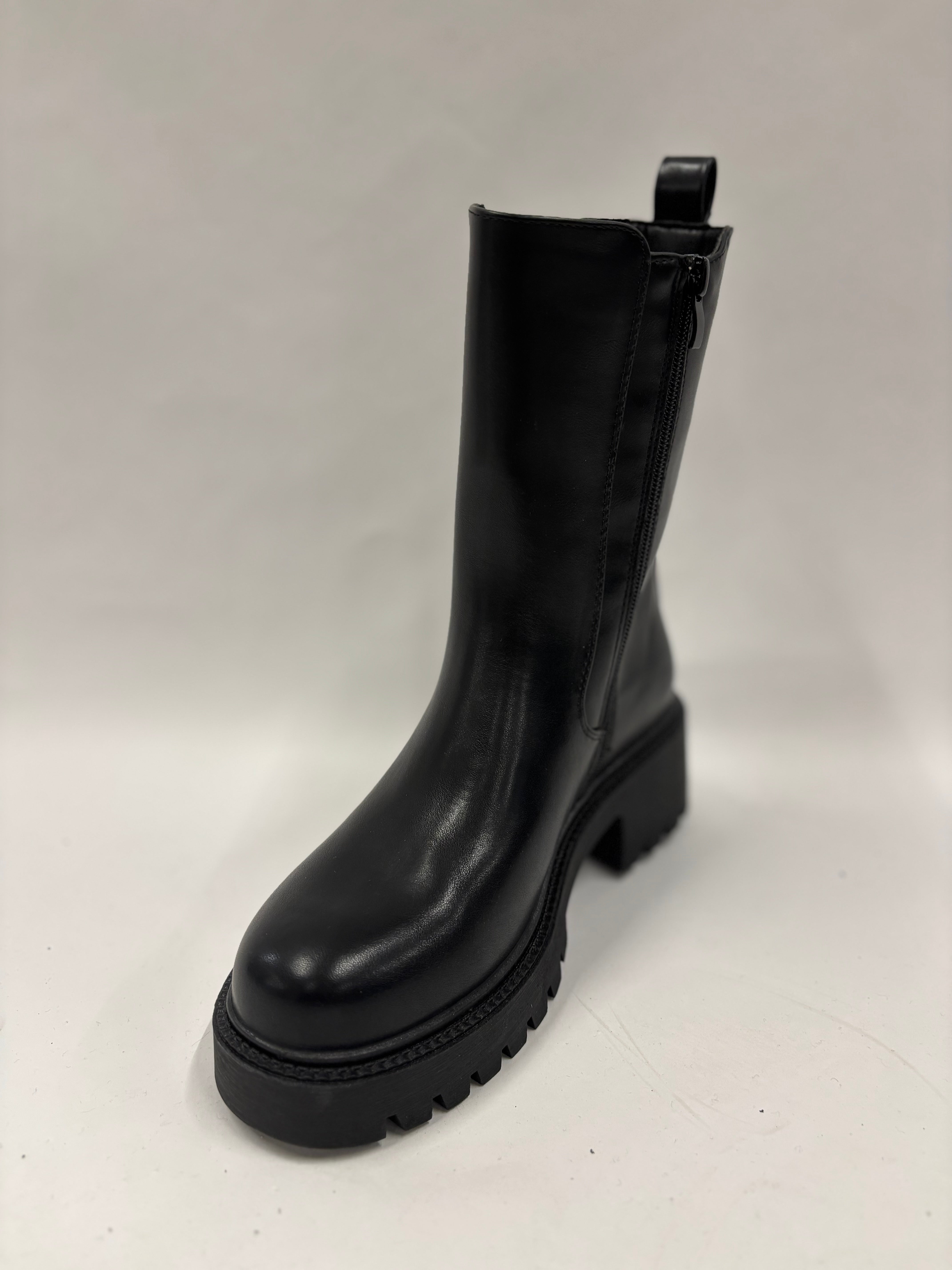 Sort chunky støvle med elastik