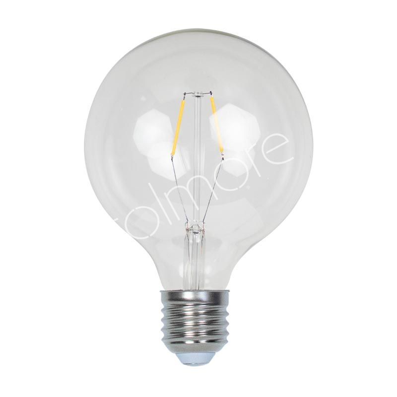 LED Pære G125 E27 2W – Klar – 13x13x16 cm