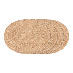 Bombay Dækkeservietter Flettet Jute, Natur, Oval 35x45 cm (4 stk.)