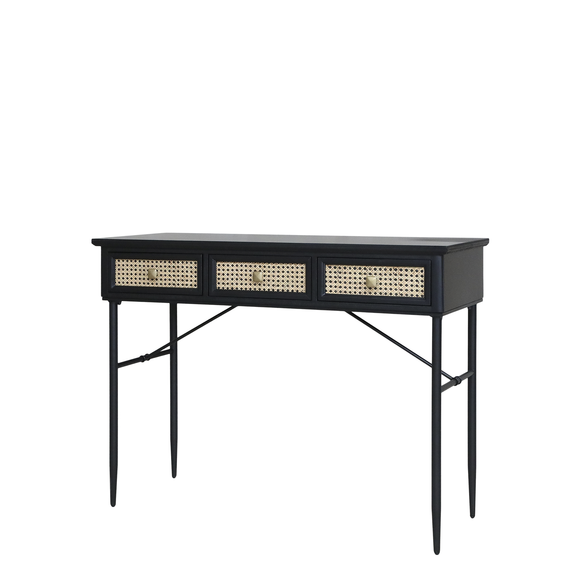 Skrivebord m. 3 skuffer, H80/L110/B42 cm sort by Chic Antique