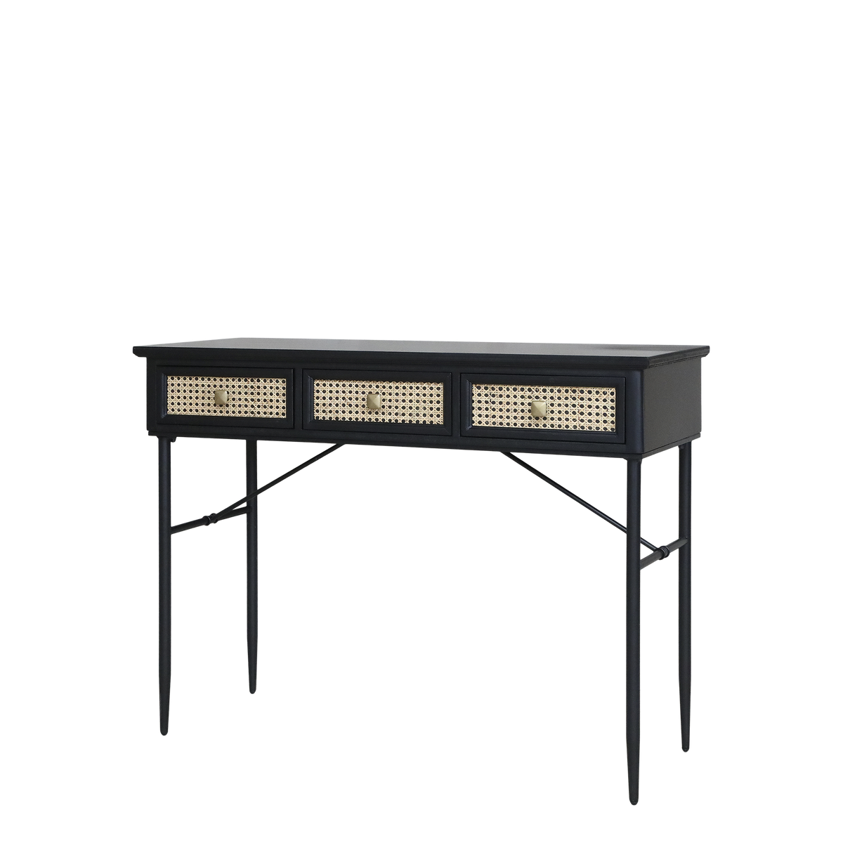 Skrivebord m. 3 skuffer, H80/L110/B42 cm sort by Chic Antique