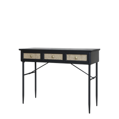 Skrivebord m. 3 skuffer, H80/L110/B42 cm sort by Chic Antique