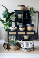 Skrivebord m. 3 skuffer, H80/L110/B42 cm sort by Chic Antique