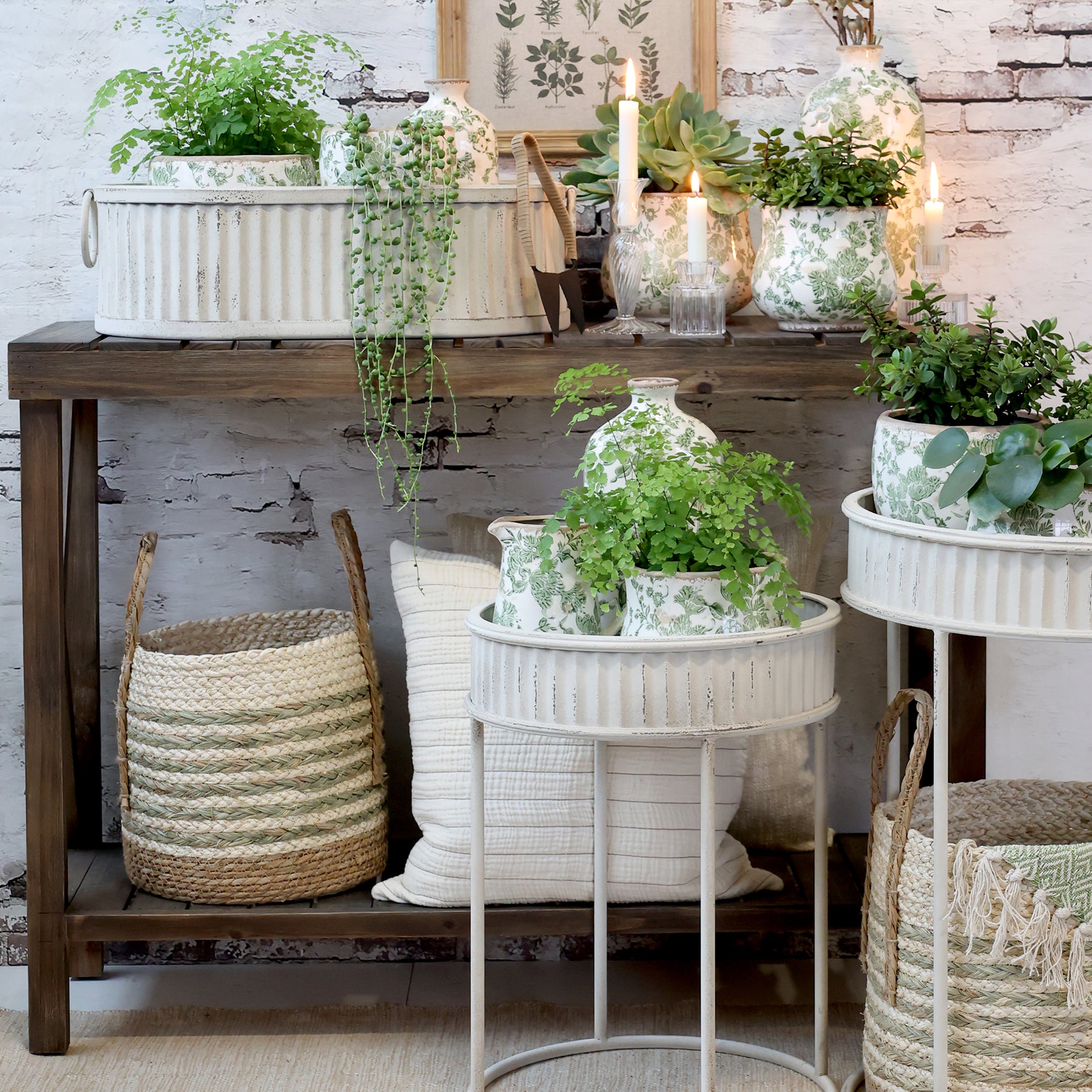 Anretterbord, H77/L105,5/B36 cm natur by Chic Antique