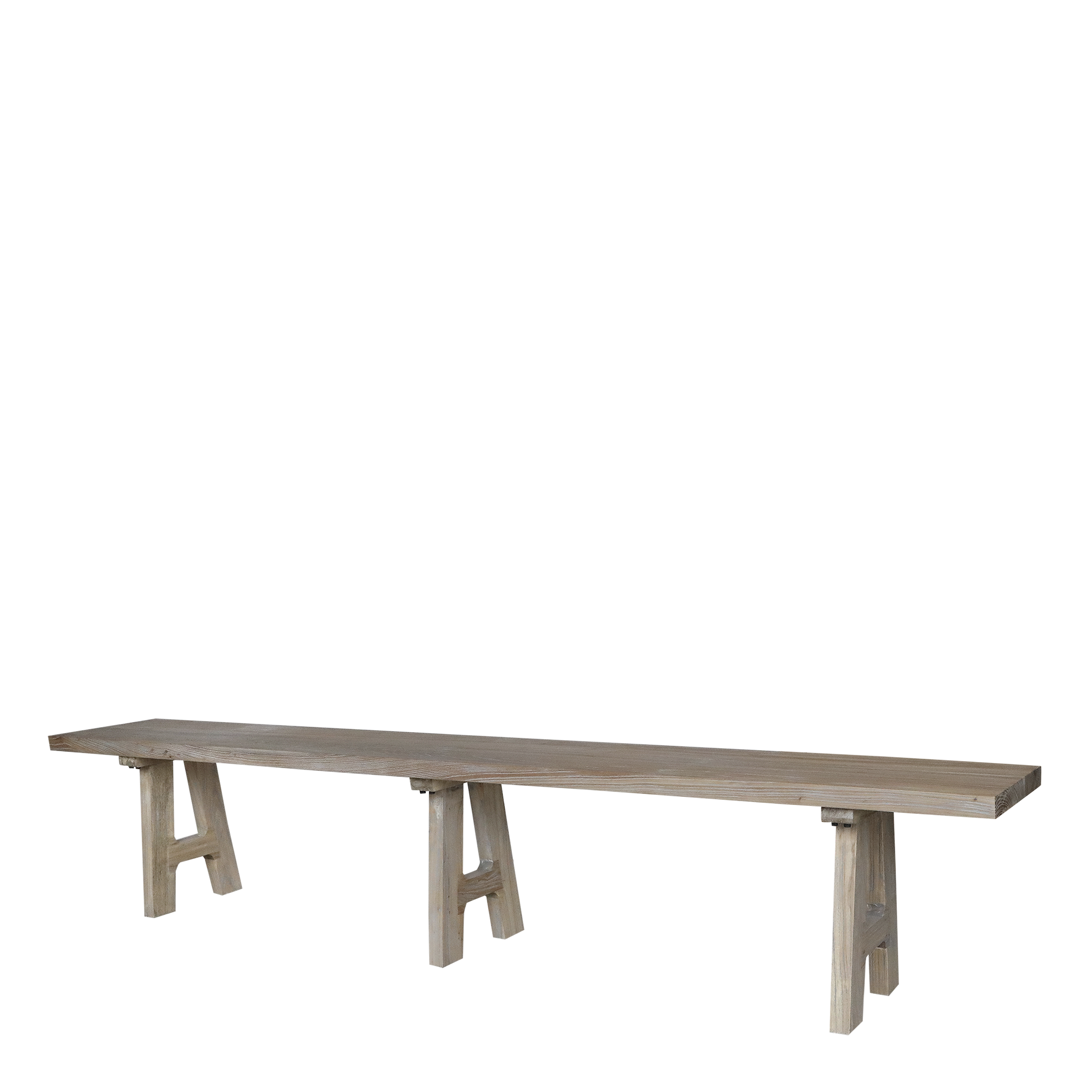 Bænk i genbrugstræ, H45/L240/B32 cm natur by Chic Antique