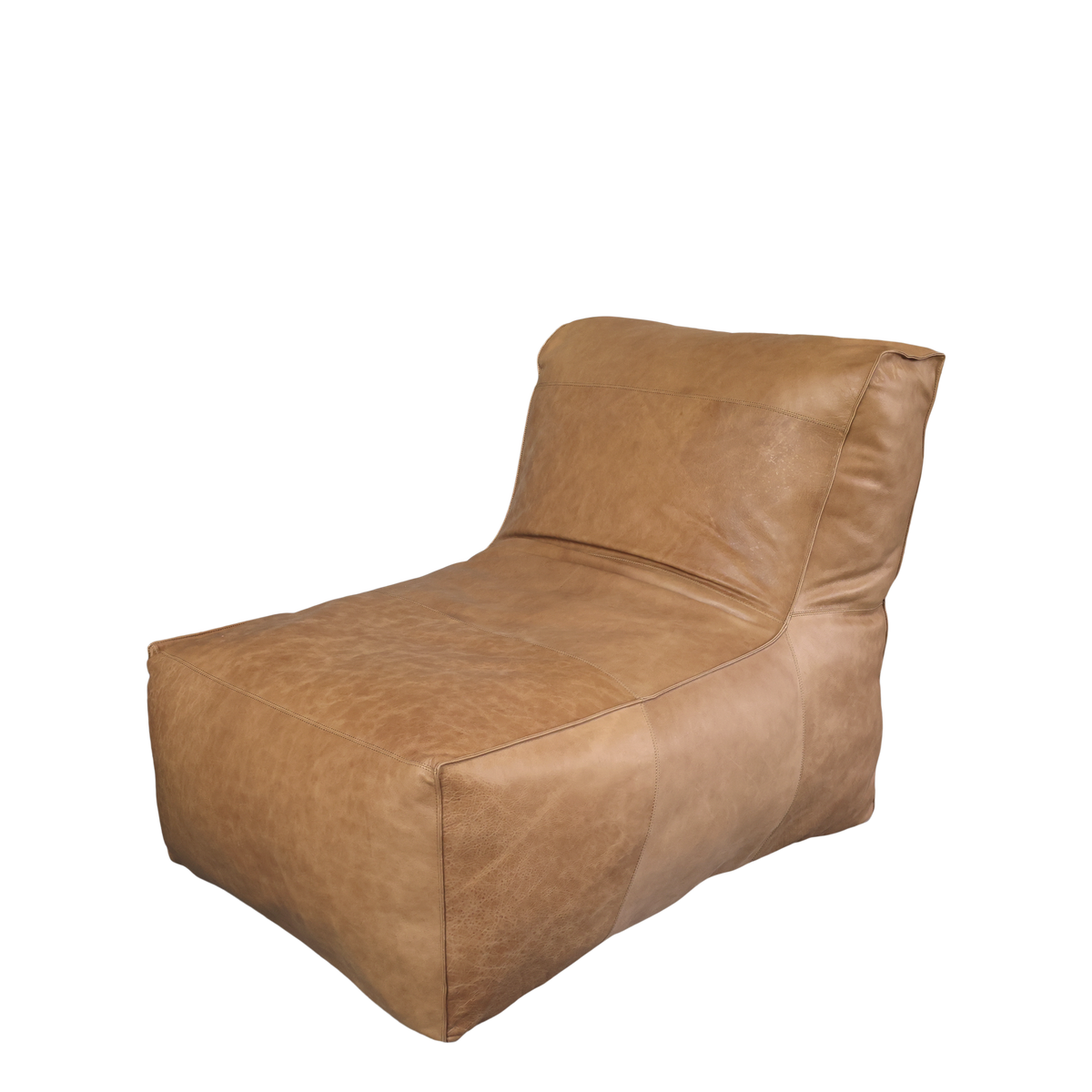 Loungestol i læder, H83/L103/B83 cm cognac by Chic Antique