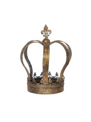 Metal crown antique gold, H40cm, 033