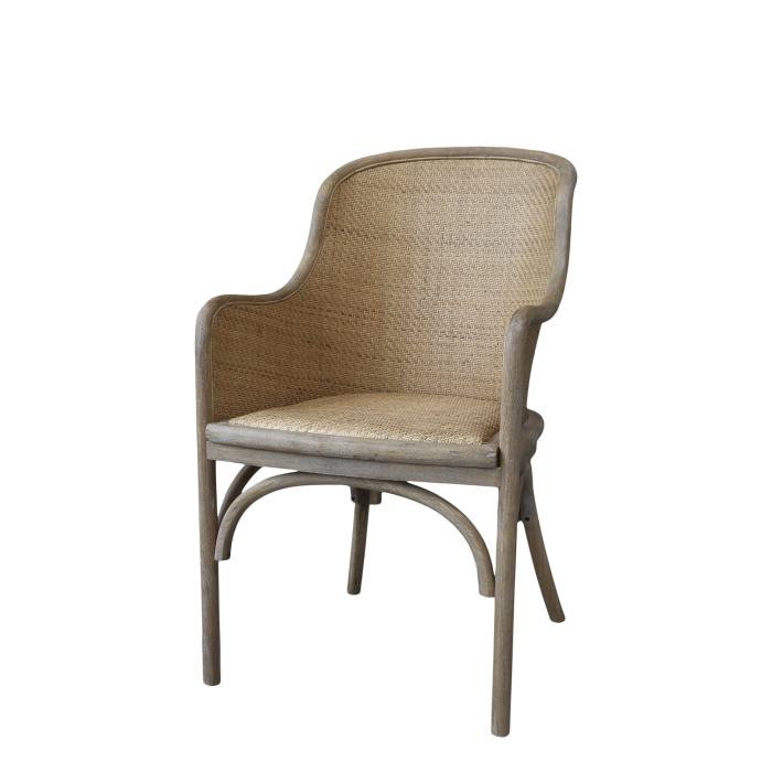 Gl. Fransk Stol med Flet 91x56,5x56 cm, Natur