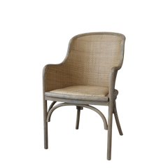 Gl. Fransk Stol med Flet 91x56,5x56 cm, Natur