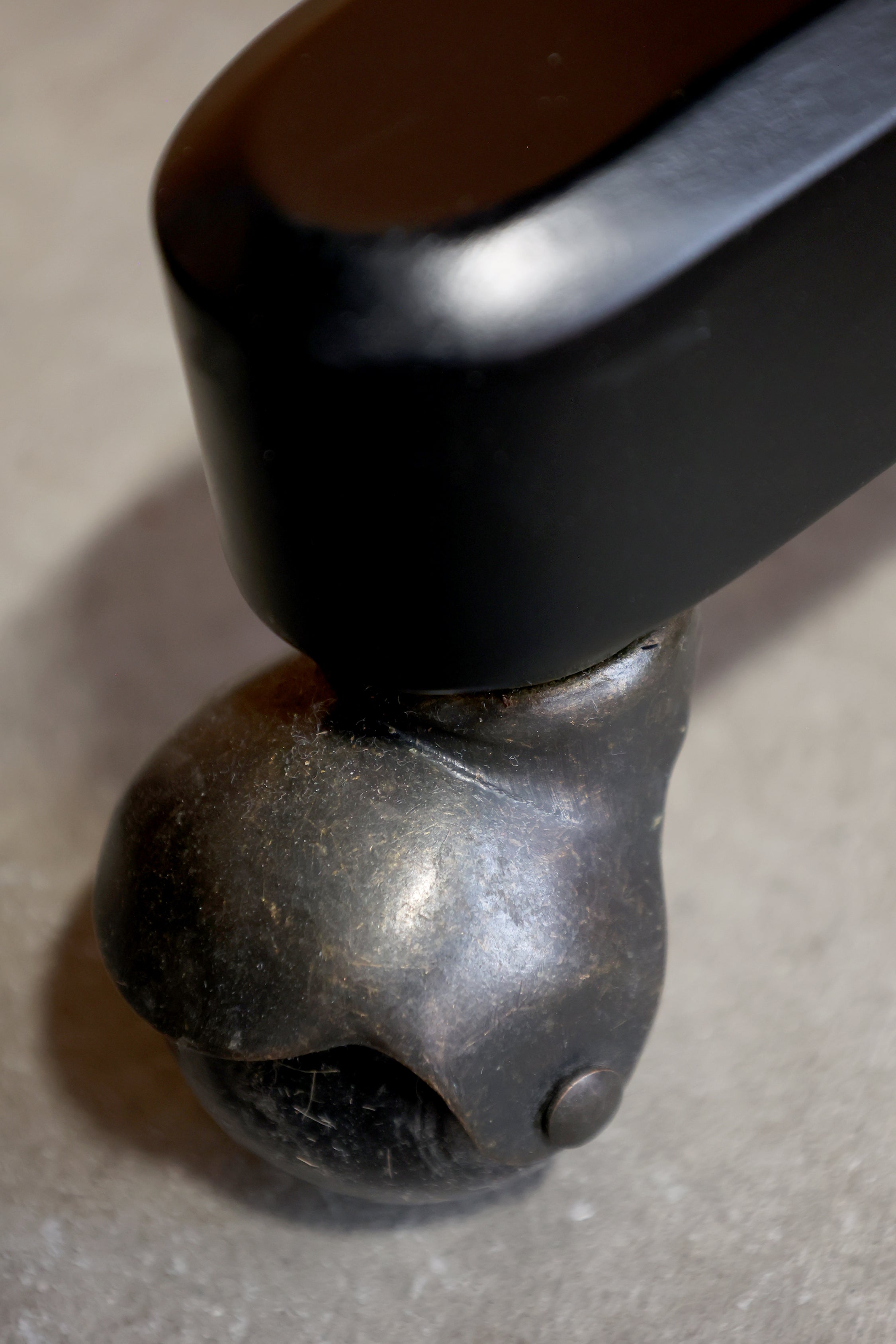 Fransk Kontorstol m. fletsæde & ryg, H80/L60/B60 cm antique sort by Chic Antique