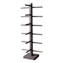 Display til briller m. 6 holdere, H42/L17/B14 cm mørk natur