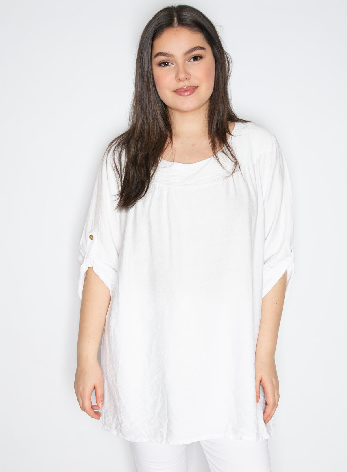 Bluse med sød facon - Brystmål 124cm - Viskose