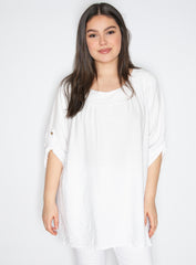 Bluse med sød facon - Brystmål 124cm - Viskose