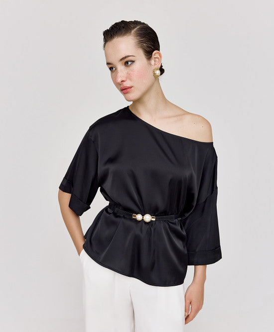 Access Fashion Oversize satin bluse