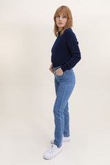 Jeans med elastik i taljen midwash by Krone 1