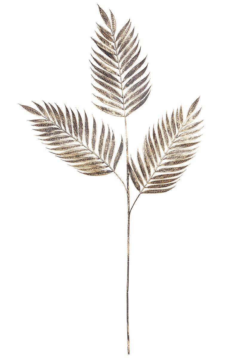 Dekorativt palmeblad guld/sort 35x94 cm
