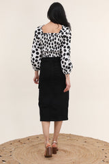 Denim cargonederdel med lommer by Krone 1