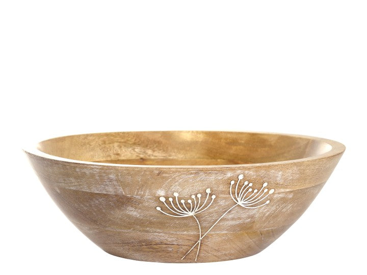 Tours skål med udskæring 10 x Ø30 cm Natur træ