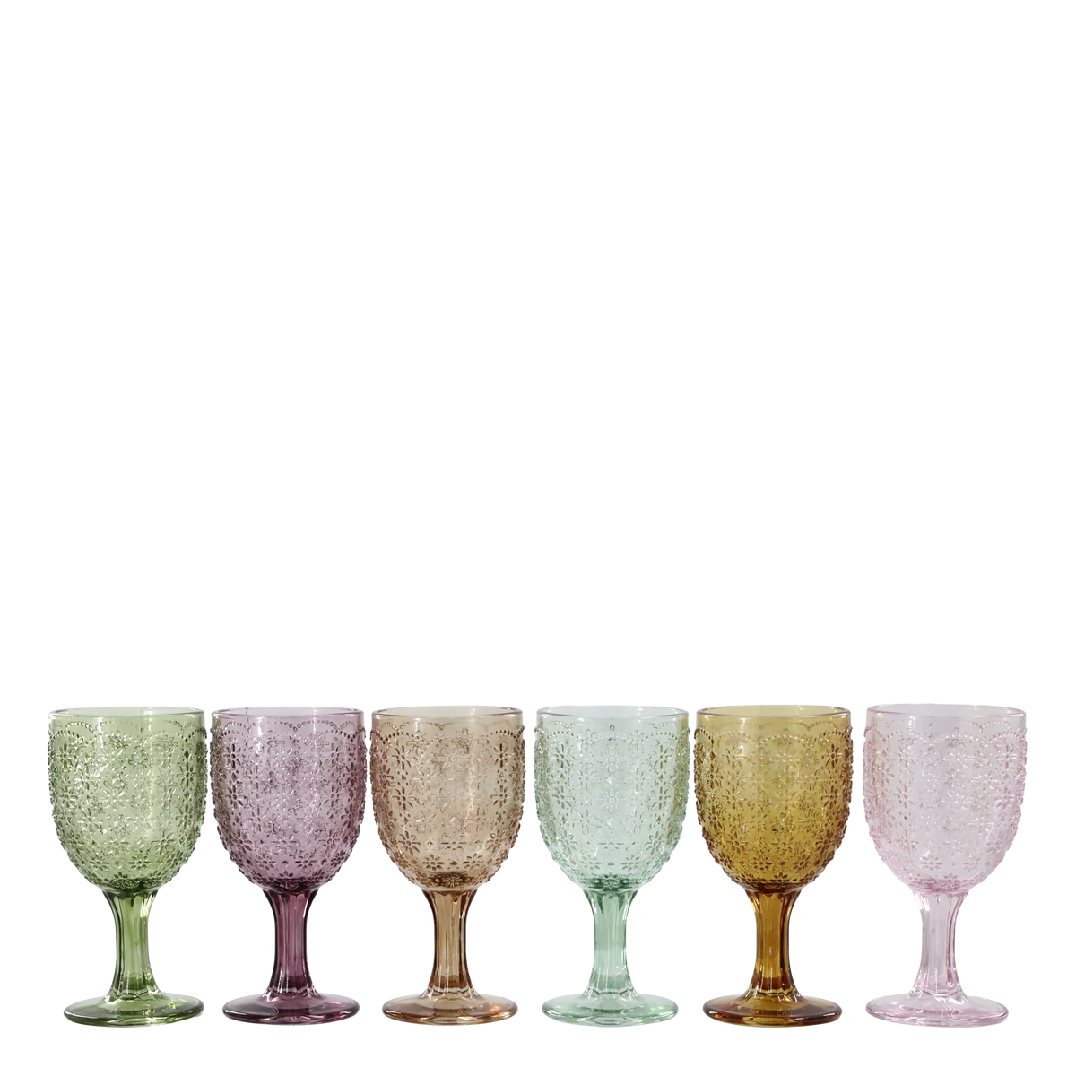Saint-Émilion vinglas med mønster 16x7.5 cm assorterede farver