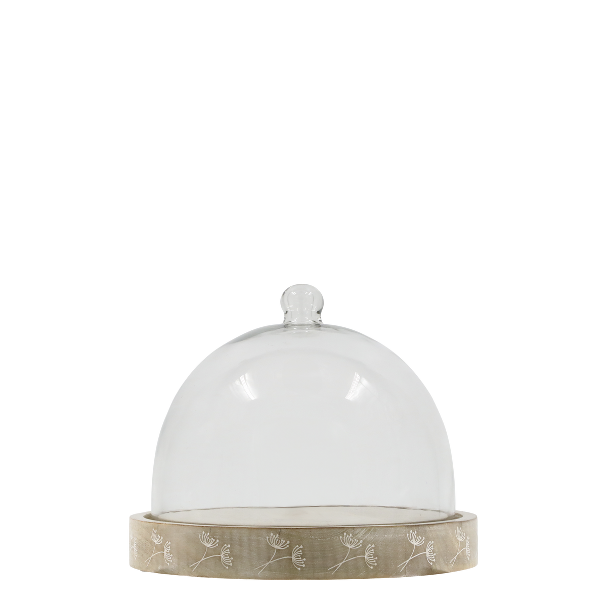 Tours Glas-Klokke m. Udskæringer 21x27 cm – Nature