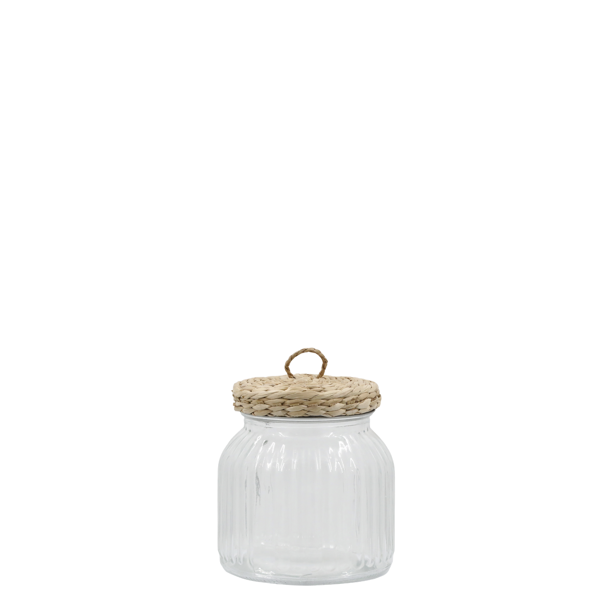 Opbevaringsglas med fletlåg 7x11 cm klar