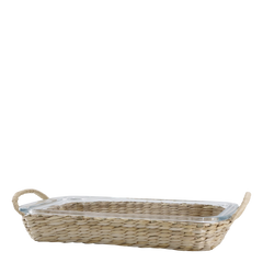 Bakke med Fletkurv 5 x 39,5 x 24,5 cm Klar