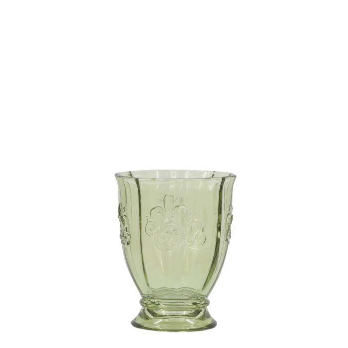 Saint-Émilion Glas m. mønster 10,5x8,5 cm oliven
